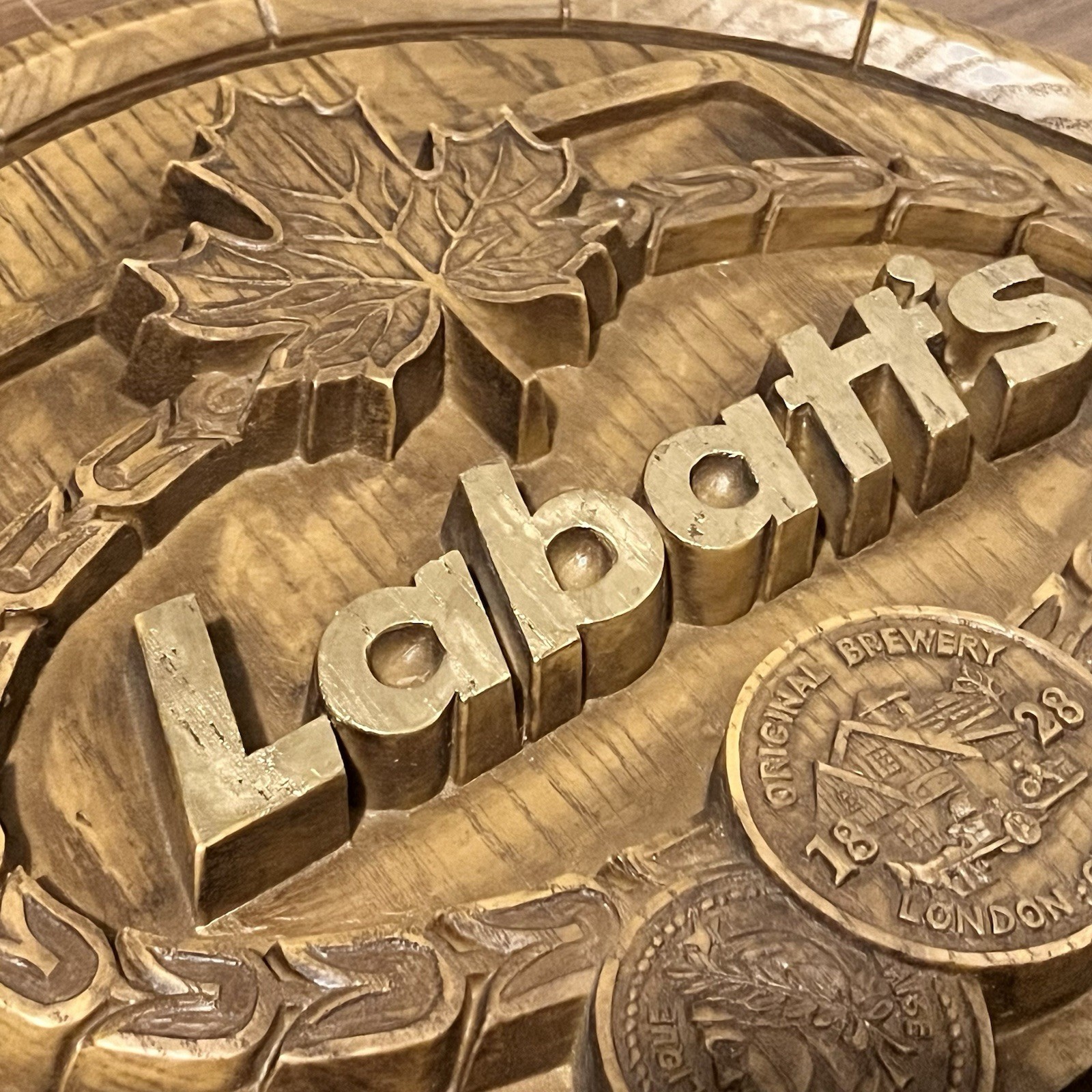 Labatt’s Beer Barrel Wall Sign 19” Vintage 3D Canadian Brewery Bar Decor