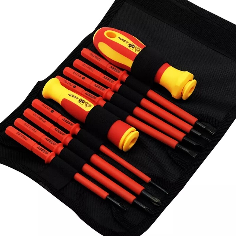 10pc Electrician's Insulated Magnetic Electrical Hand Screwdriver Tool Set New