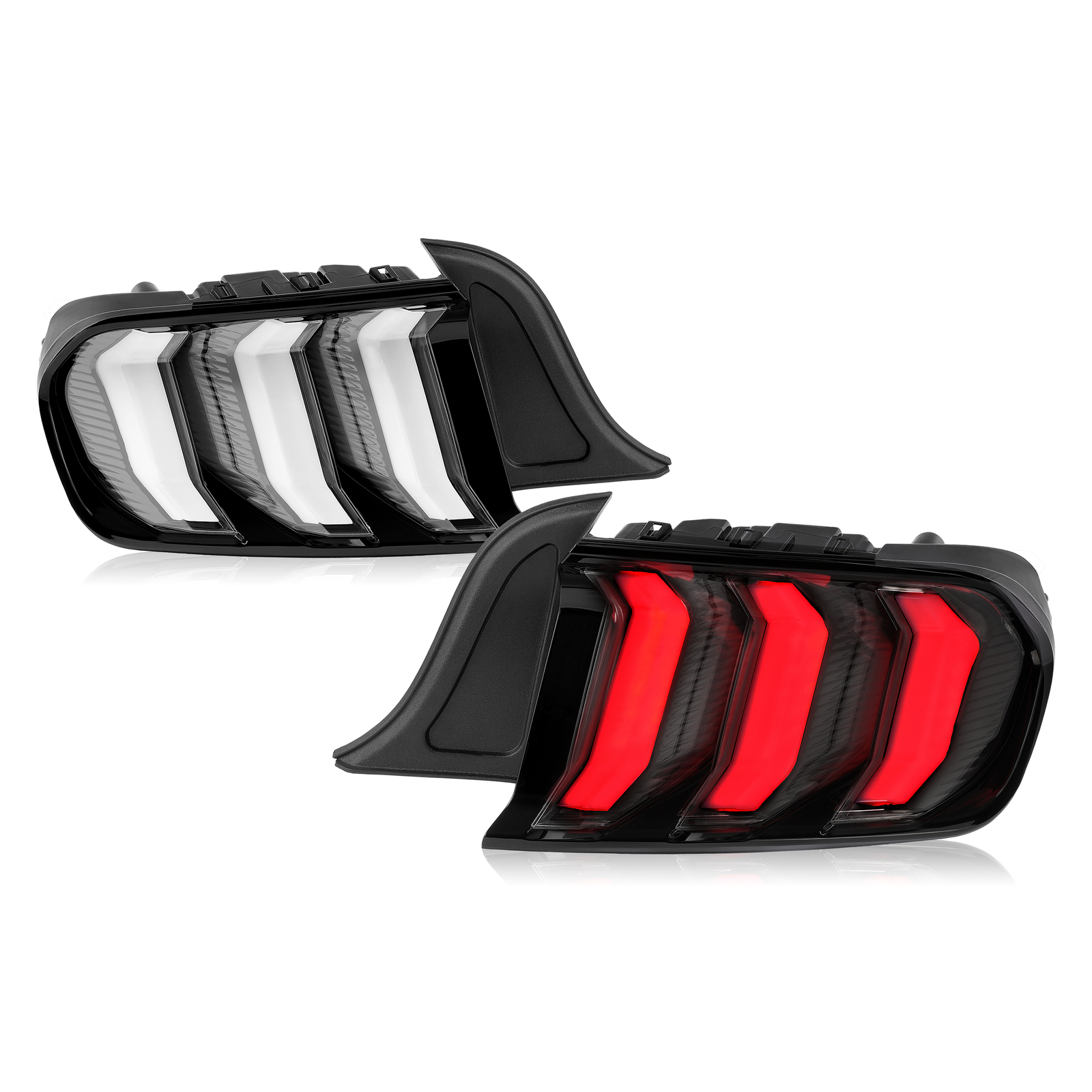 For Ford Mustang 2021-2023 Tail Lights LED Brake Lamps Sequential Clear Lens