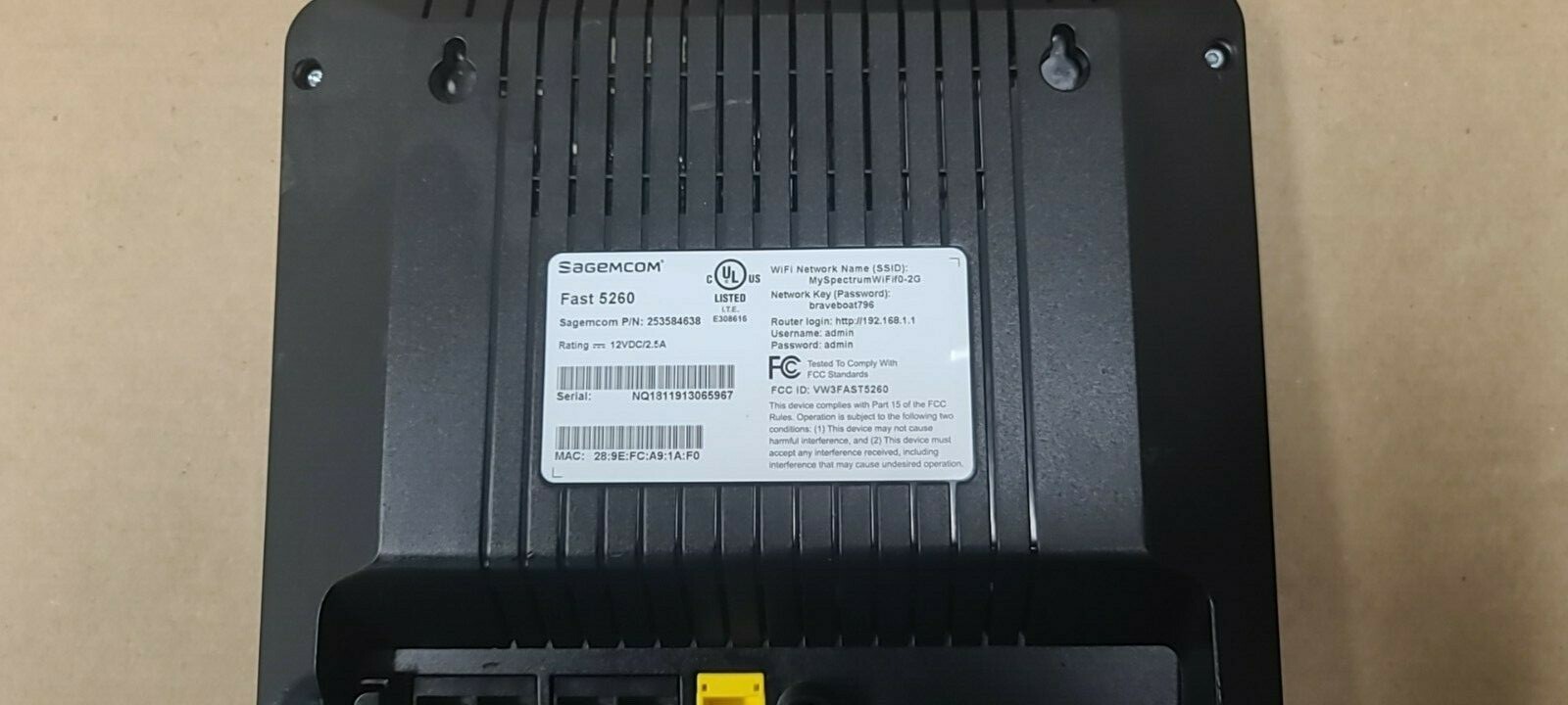 A lot of 10 pcs SAGEMCOM FAST 5260 DUAL-BAND WIRELESS WI-FI ROUTER with AC/Cat 5