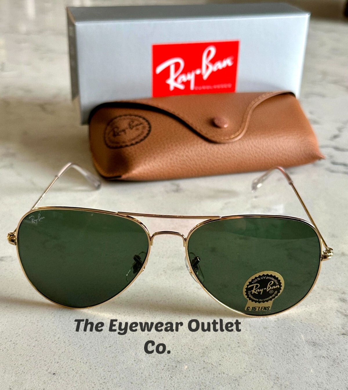 Store Display Rayban Classic Green G15 Lens Aviator RB3025 58 /62 Men Women