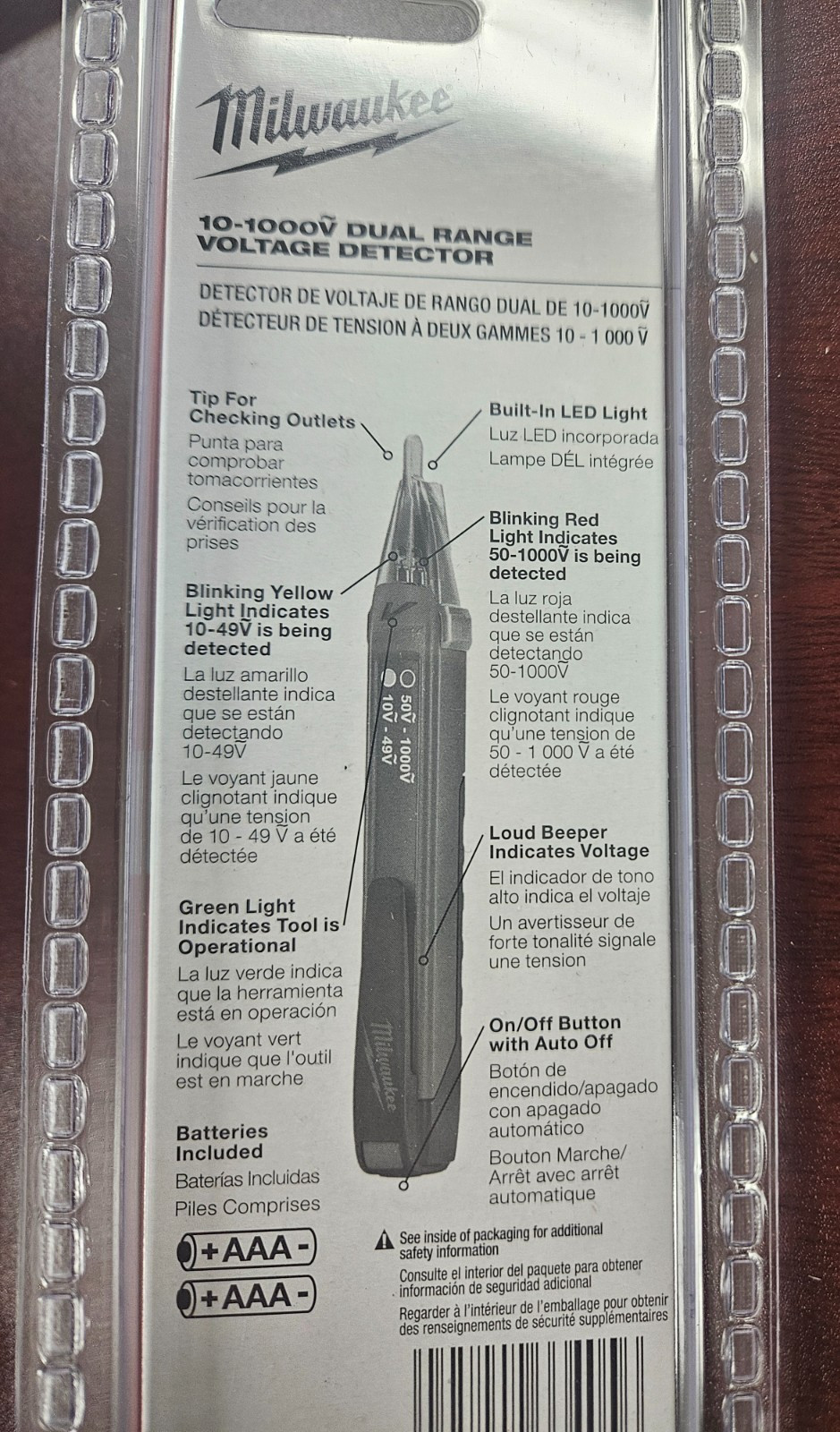 Milwaukee 2203-20 Dual Range 10-1000V Non-Contact Voltage Detector Pen Size New