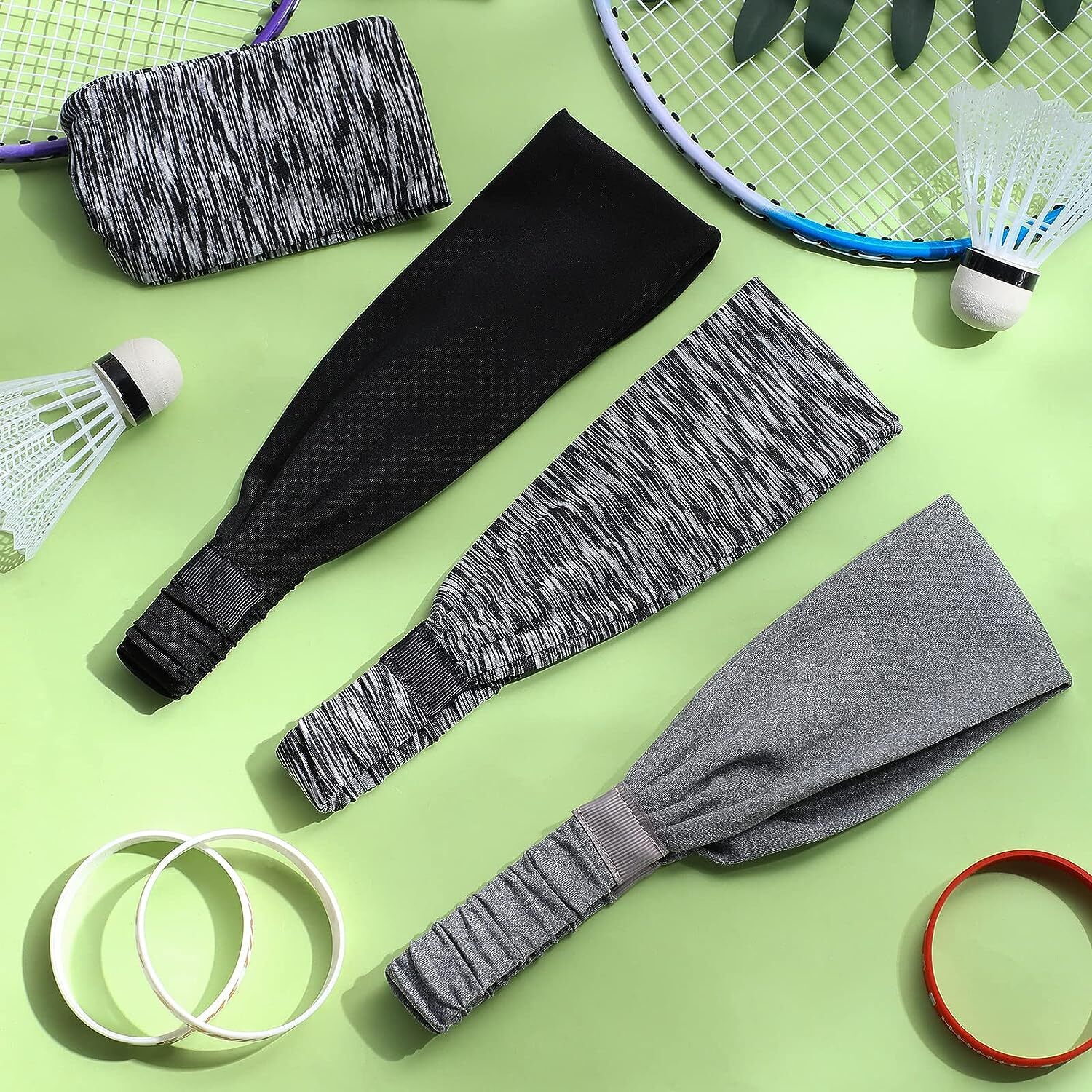 3PCS Sports Headband Anti-Sweat Band Running Yoga Stretch Head Bands Men Women