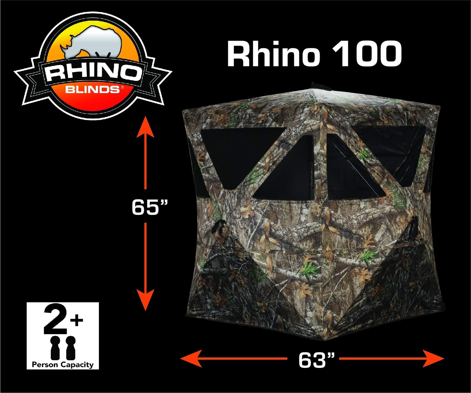 Rhino blinds R100-RTE 2 Person Hunting Ground Blind, Realtree Edge