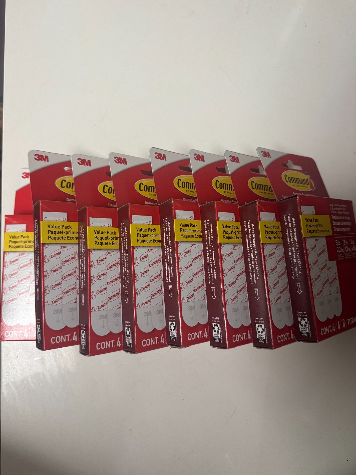 Command Damage-Free Adhesive Strips – Double Pack (8 Small, 4 Medium, 4 Large pe