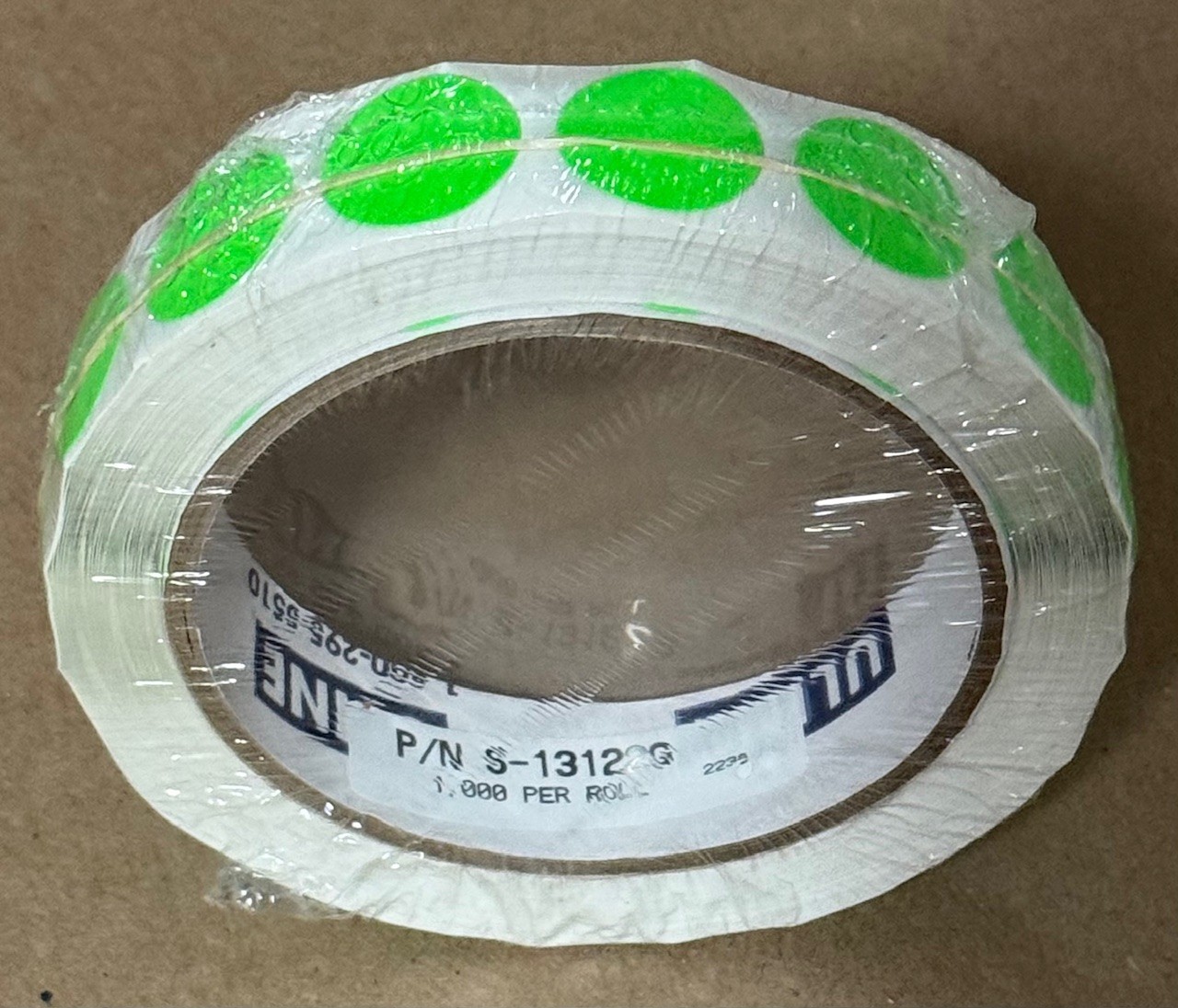 SEALED ROLL 1,000 ULINE GREEN 3/4" REMOVABLE ADHESIVE CIRCLE DOT LABELS STICKERS