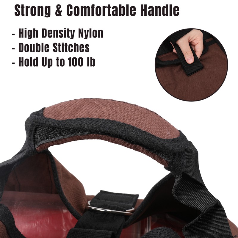 Waterproof Firewood Log Carrier Bag Camping Canvas Bag for Outdoor Carrying Wood