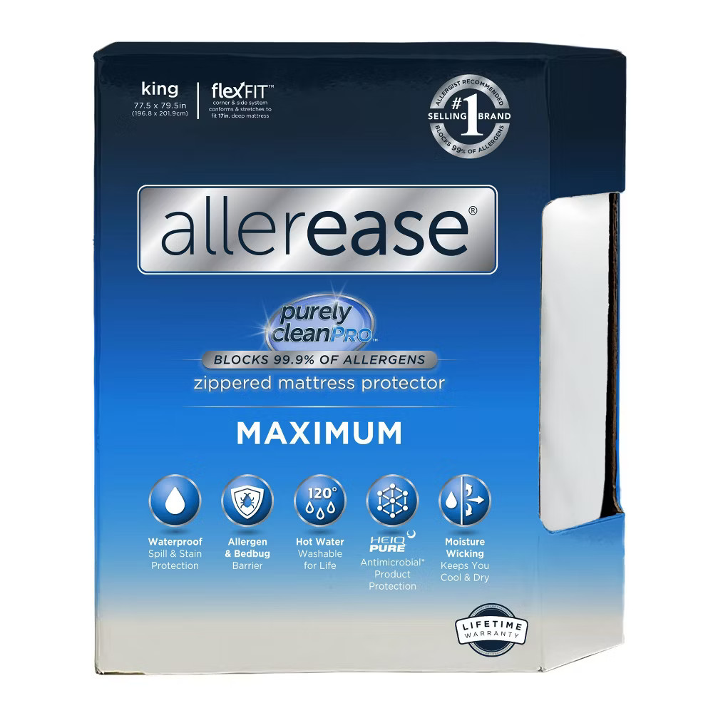Allerease King Maximum Waterproof Allergy and Bedbug Protection