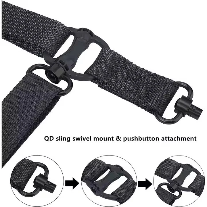 Tactical Quick Detach 1 2 Point Retro Rifle Sling + 2Pcs MLOK Sling Swivel Mount
