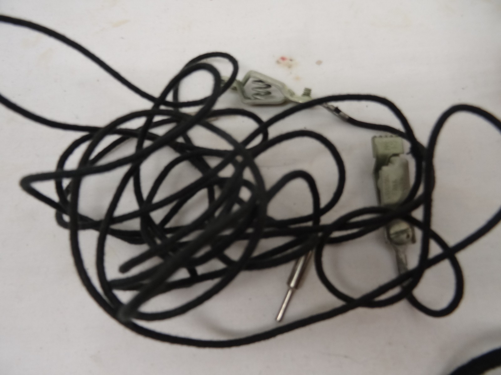 Spencer Pocket Crystal Radio with box and Spencer headphone and cables.