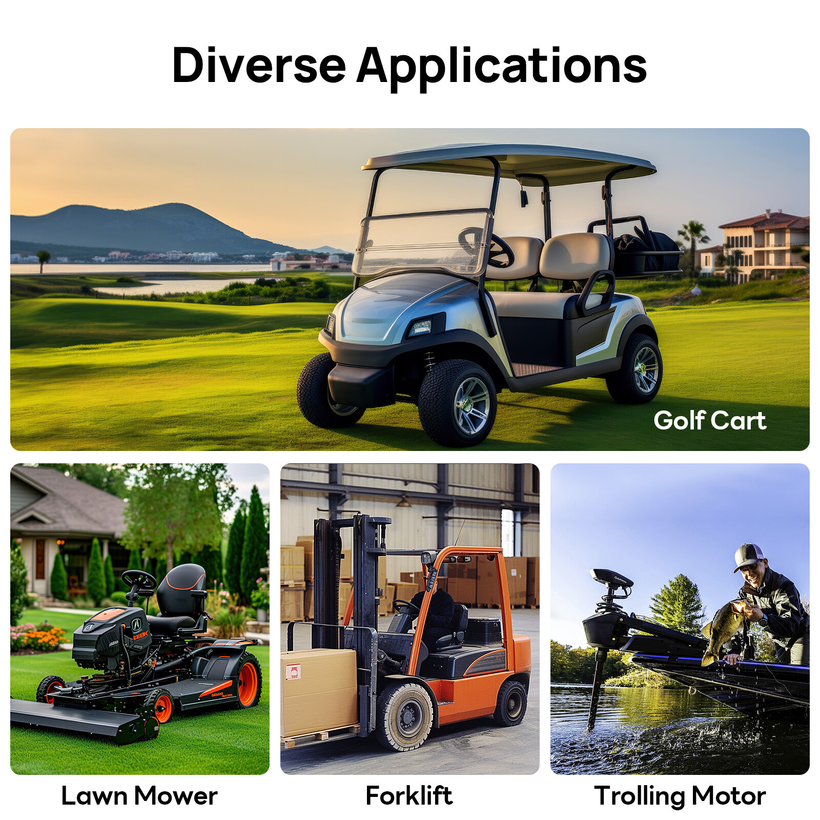 48V 100Ah LiFePO4 Lithium Golf Cart Battery 18A Charger Golf Cart Deep Cycle