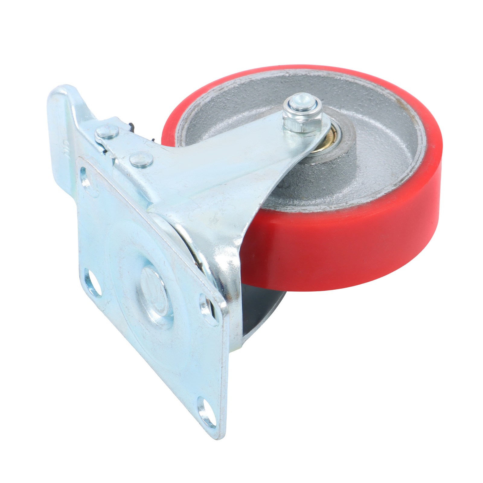 4 Pack 4 Inch Polyurethane Heavy Duty Swivel Caster Wheels With Brake Galvanized