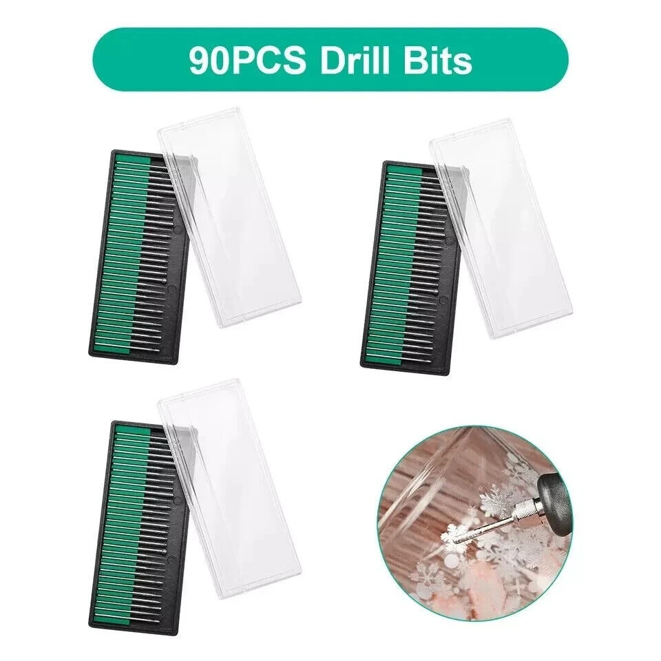 90PCS Diamond Burr Bits Drill Set Rotary Multi Tool Accessories Kit for Dremel