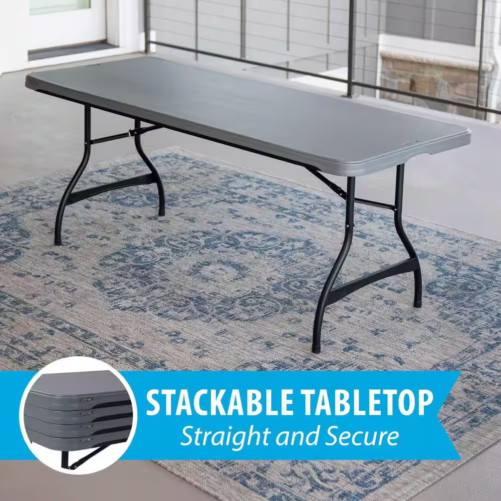 6 Ft. Gray Nesting Resin Folding Table (Commercial)