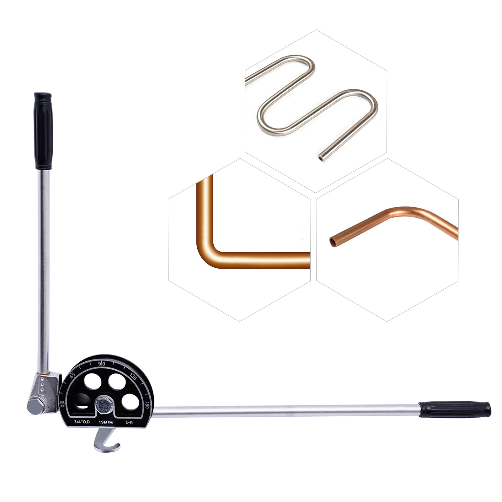 Manual Copper Pipe Bender HVAC Refrigeration Ratcheting Tube Bender 19mm/3/4inch