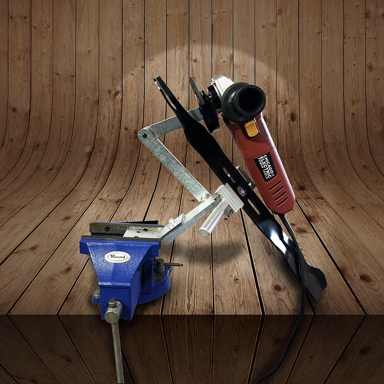 MB Machine Lawn Mower Blade Sharpener Adjustable for Mulching & Standard Blades