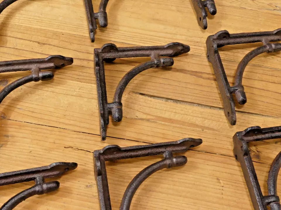 12 Shelf Brackets Corbels Wall Cast Iron SMALL Rustic Farmhouse 4 3/8" X 4 3/8"