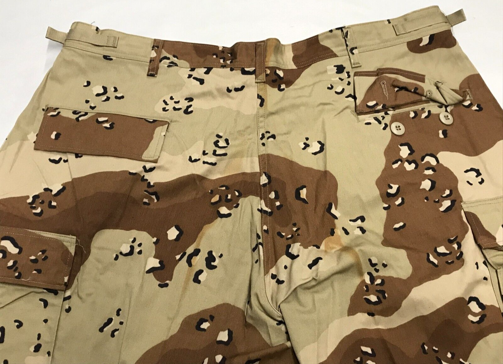 Wrangler 1991 6 Color Desert BDU Trousers USGI NYCO X Large Short NOS w/ Stains