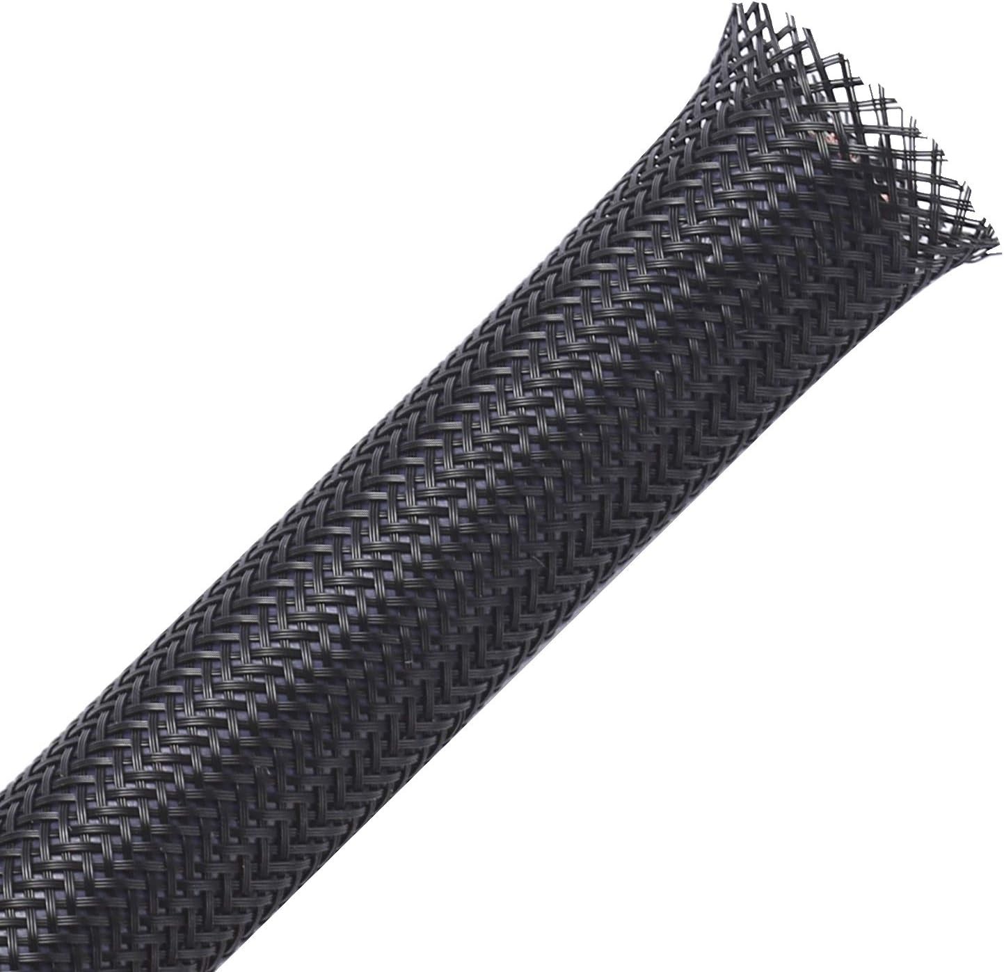 25ft - 1 inch PET Expandable Braided Sleeving – Black – Alex Tech Braided Ca