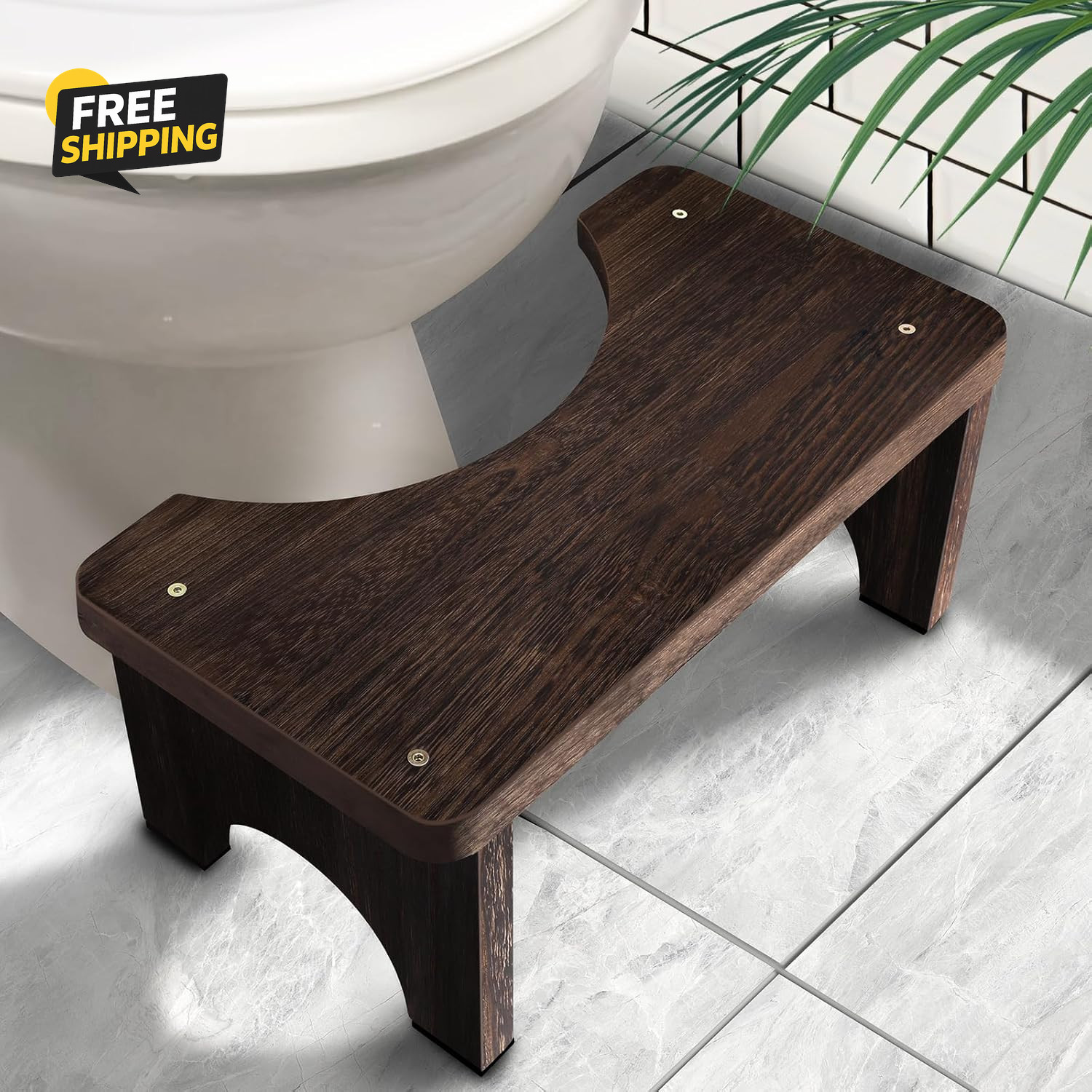 Wood Toilet Stool Squat Adult, Poop Stool for Bathroom Adults