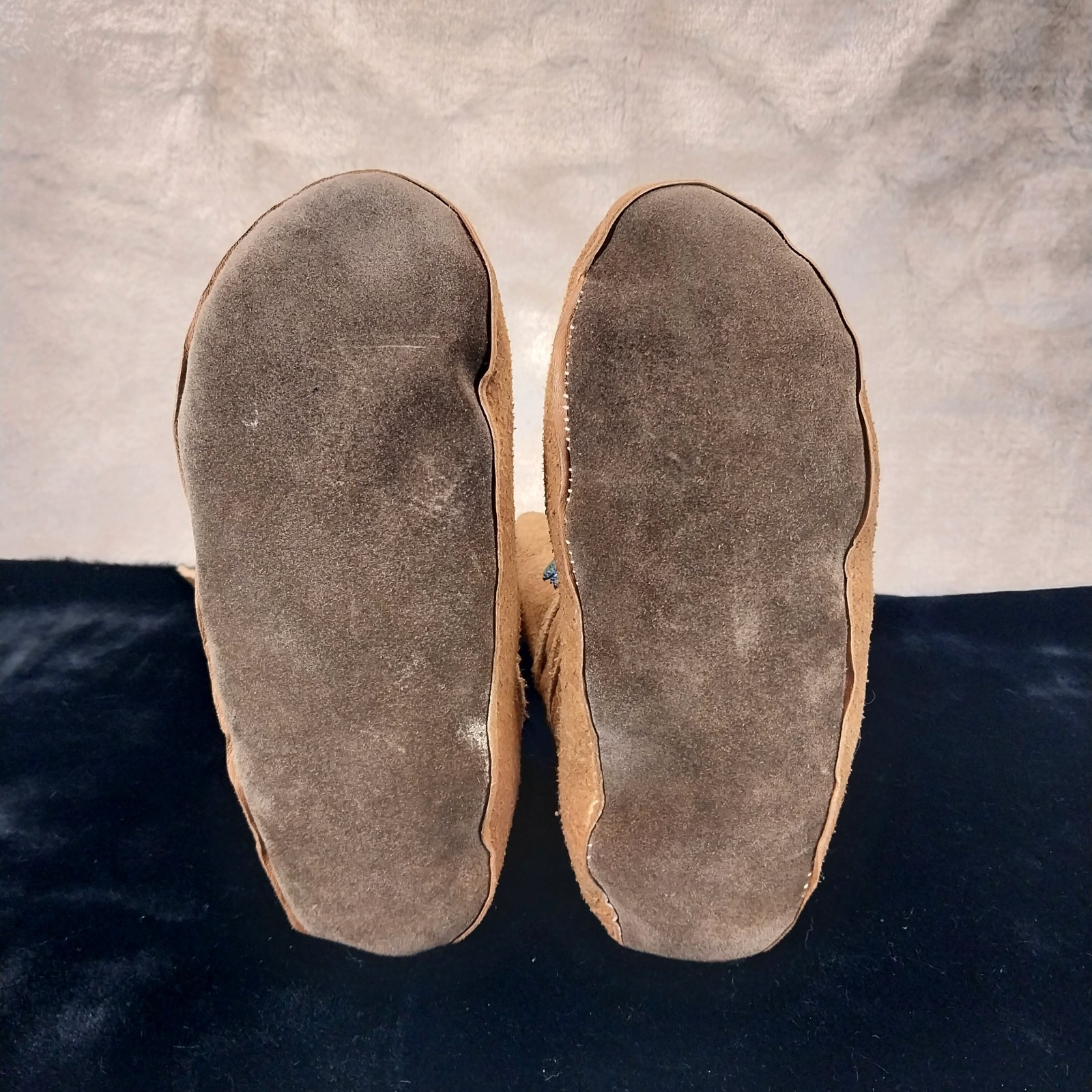 NATIVE AMERICAN BEADED MOCCASINS, MIDCALF HEIGHT, Women's Size 7 MADE IN THE USA