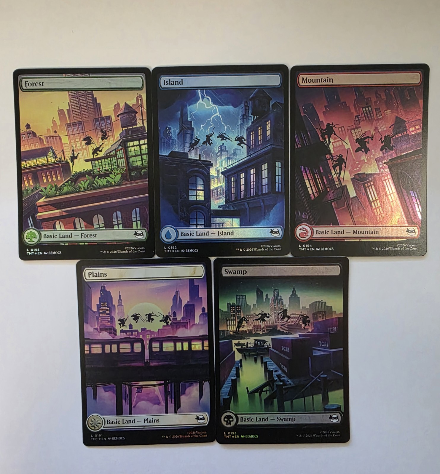 MTG - Teenage Mutant Ninja Turtles - TMNT- Full Art Land Lot (0191-0196)