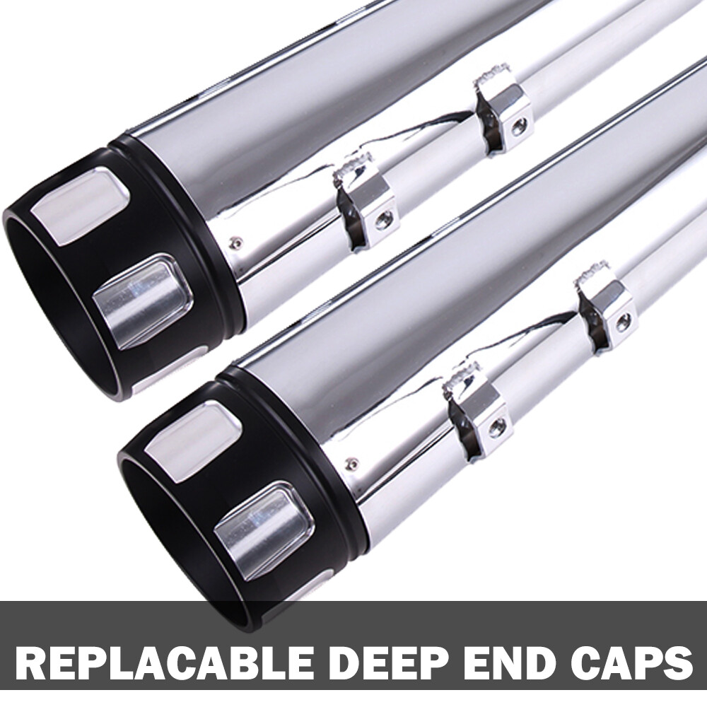 DNA 4" Mufflers Exhaust Pipe For Harley 1995-2016 Road King Street Electra Glide