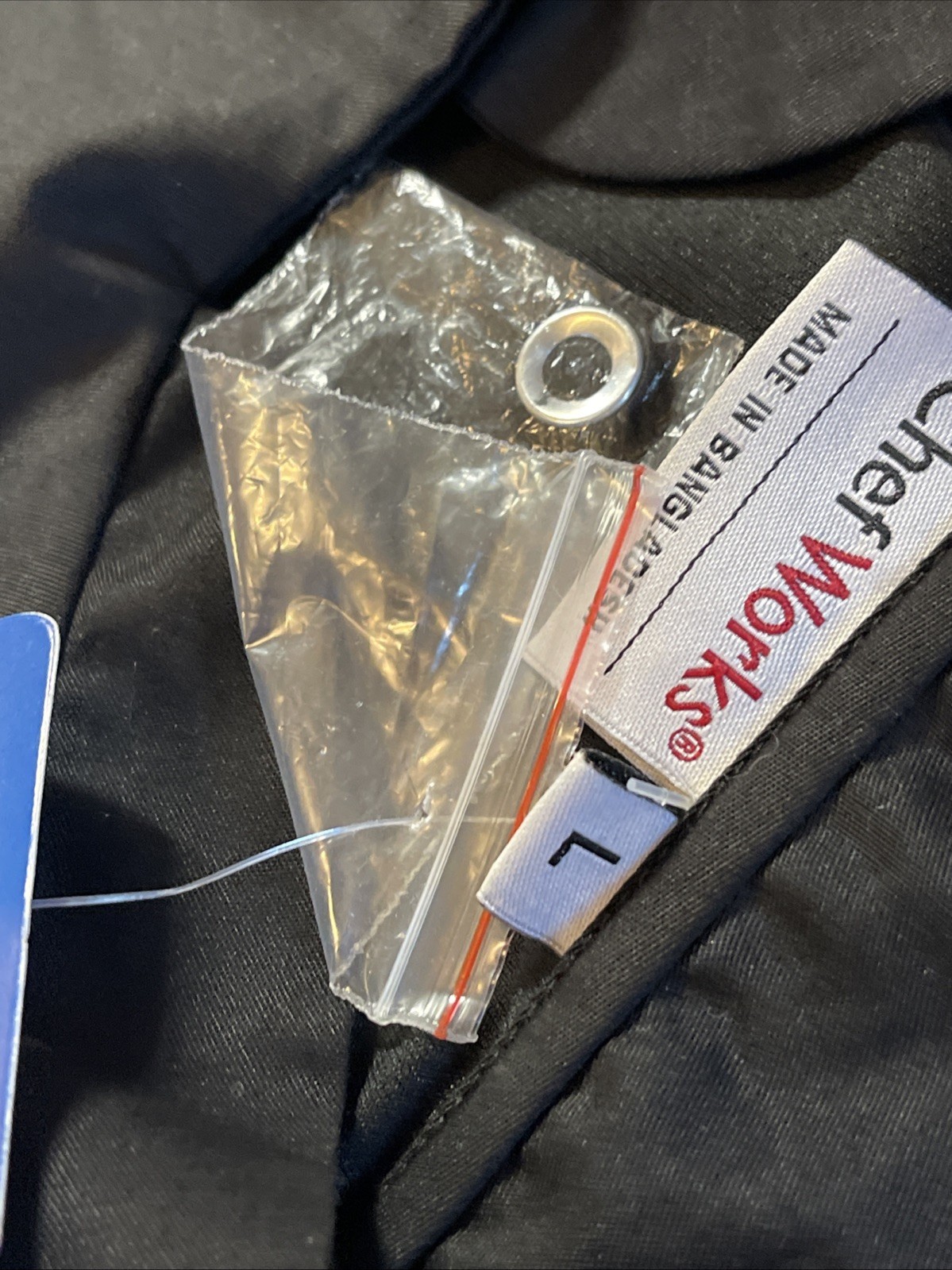 Unused L Chef Works Cool Vent Long Sleeve Black Chef Coat Shirt Double Breasted