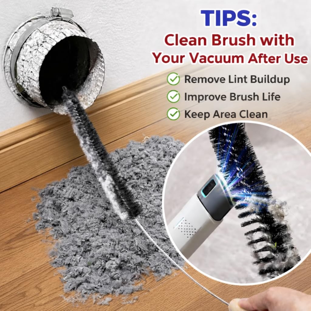 Dryer Vent Cleaner Kit Flexible Lint Brush Refrigerator Coil Dust Remover