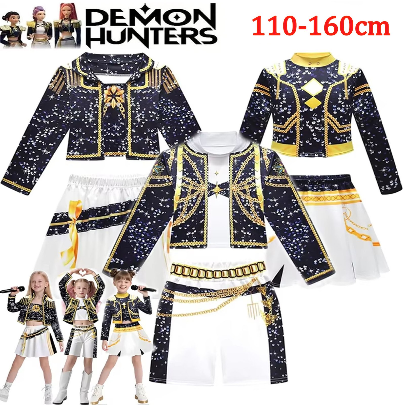 Girls Kids KPop Demon Hunters Costume Rumi Zoey Mira Cosplay Christmas Outfits