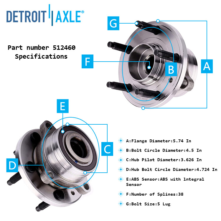 Front or Rear Wheel Bearing Hubs for Ford Explorer Police Interceptor Utility