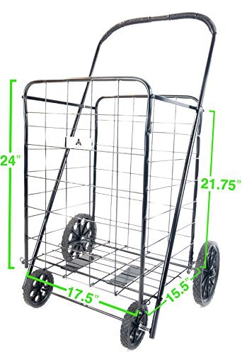 ATH Large Deluxe Rolling Utility / Shopping Cart - Stowable Folding Heavy Duty