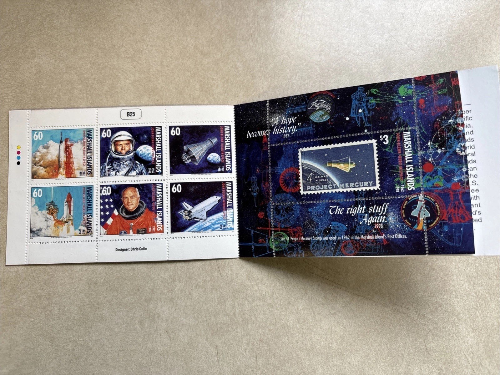 MH Marshall Islands * John Glenn * Hero in Space * 1998 B25 * Booklet * MNH