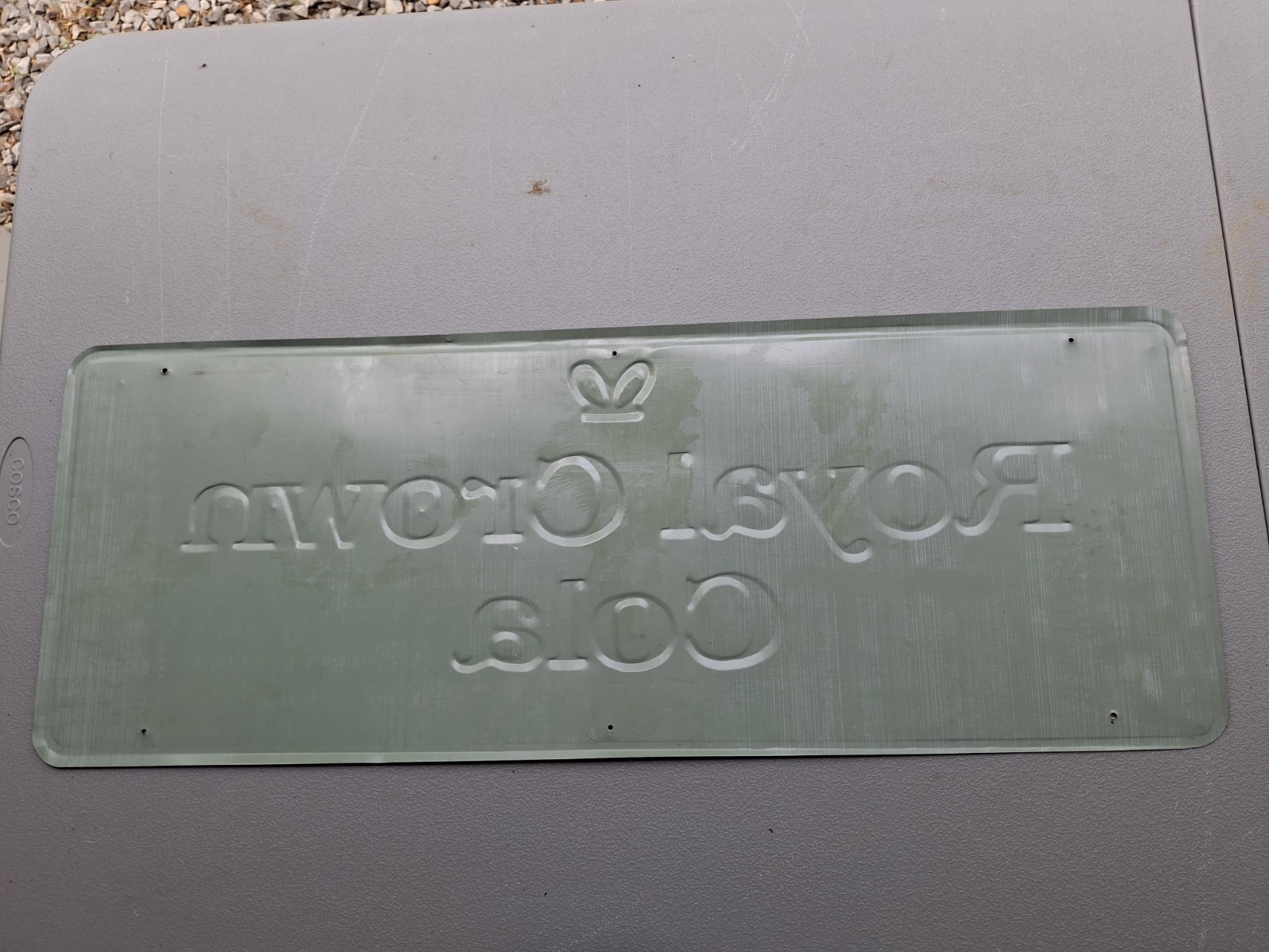 Vintage Original RC Royal Crown Cola Embossed Painted Steel Sign 32" x 12" USA