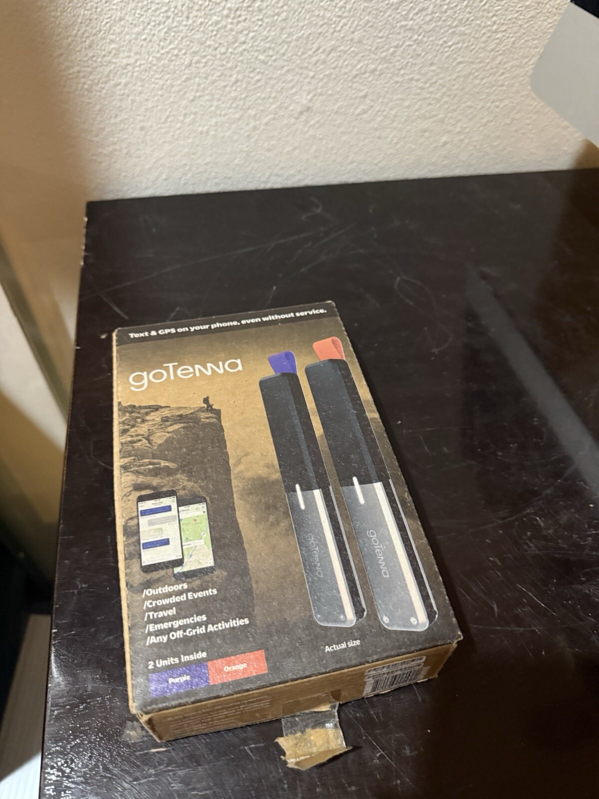 2 of GoTenna Off-Grid Texting SMS GPS Communicator Radio. Purple & Orange. 2x