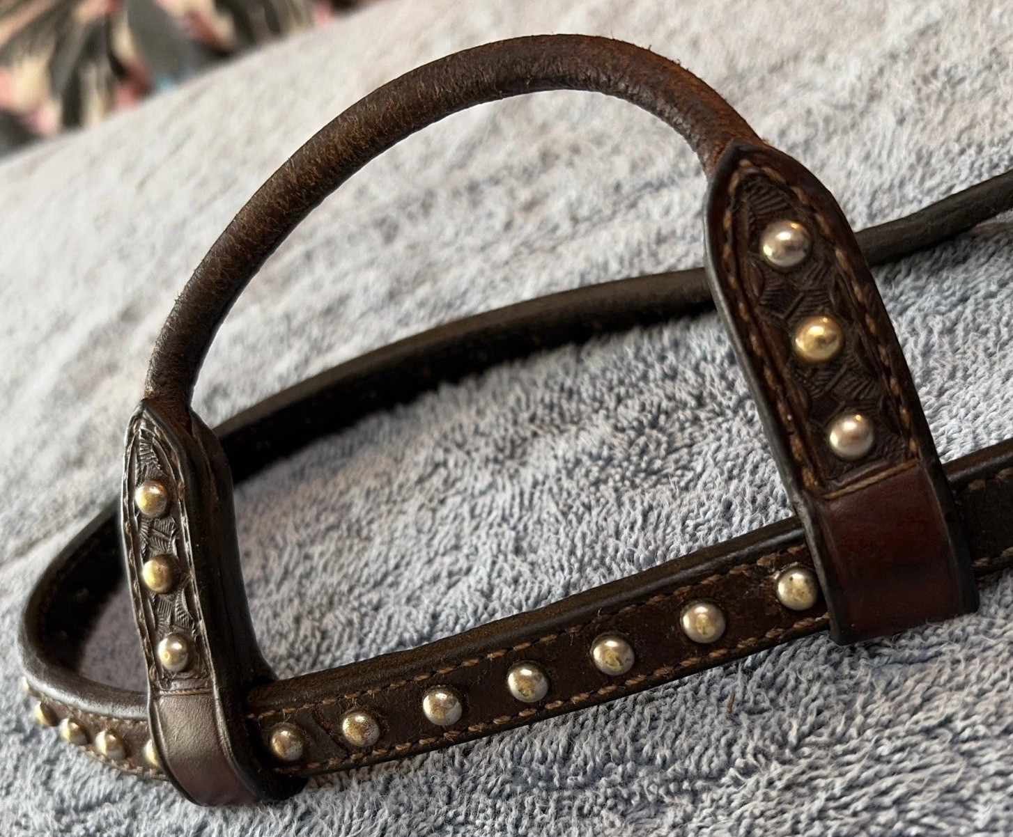 Vintage Style Headstall with Star Silver On On Rod Iron with Buttons Horse Tack