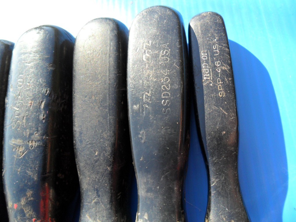 Snap On Tools Huge Screwdriver Lot 19 Pieces Hard Black Handle Plillips & Flat