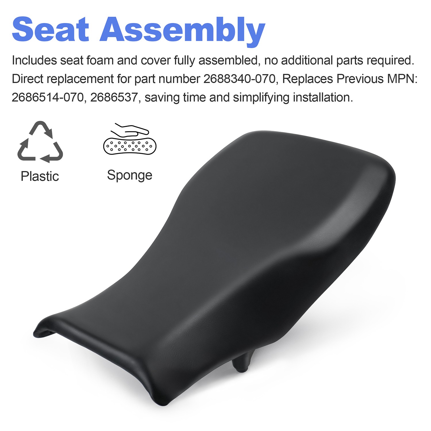 Complete Seat Assembly 2688340-070 for Polaris Sportsman 570,Sportsman 450 HO