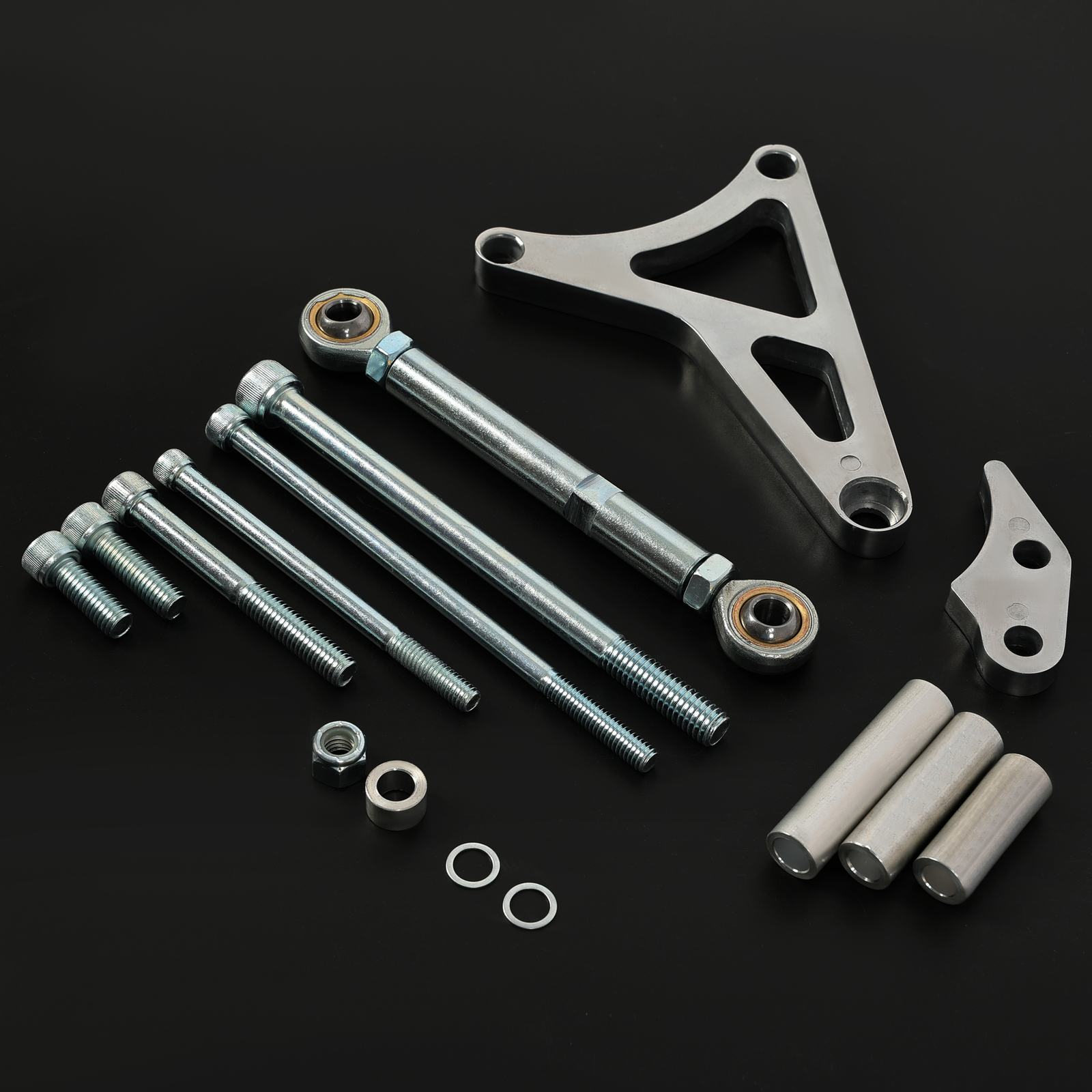 For Ford 289/302 5.0L V8 68-1993 Silver Aluminum Alternator Bracket +Tension Rod