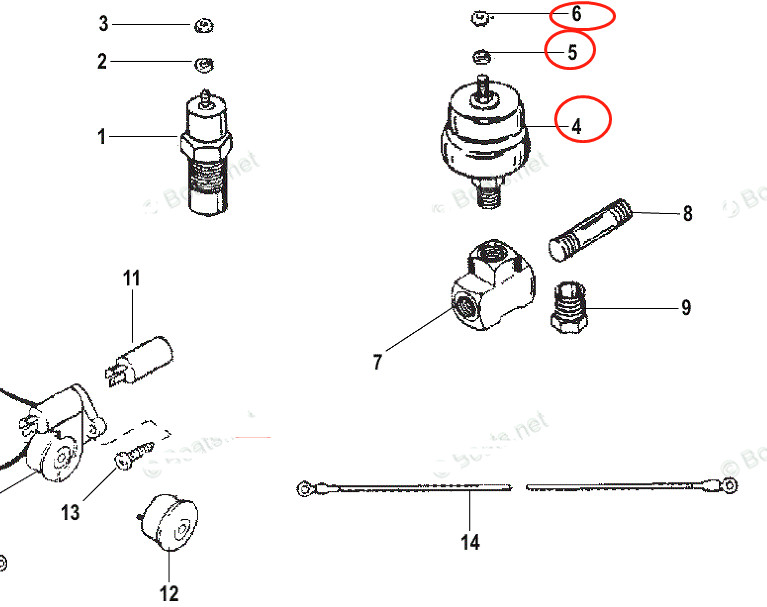 Oil Pressure Sender/Switch For MerCruiser - 87-805605A1, OP22900, 97767