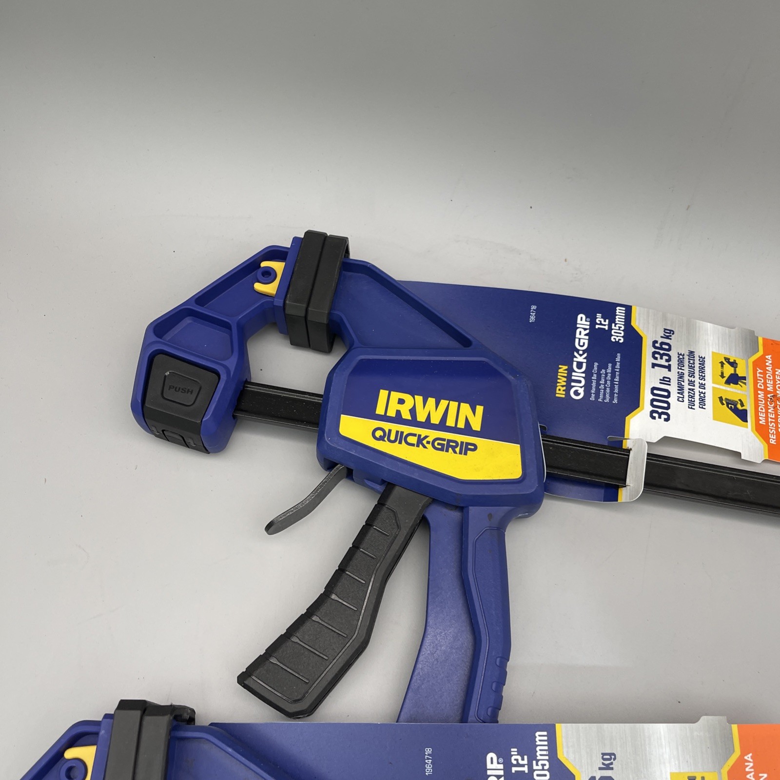 2 Pack Irwin Quick Grip 1964718 Medium-Duty One-Handed Bar Clamp 12” New