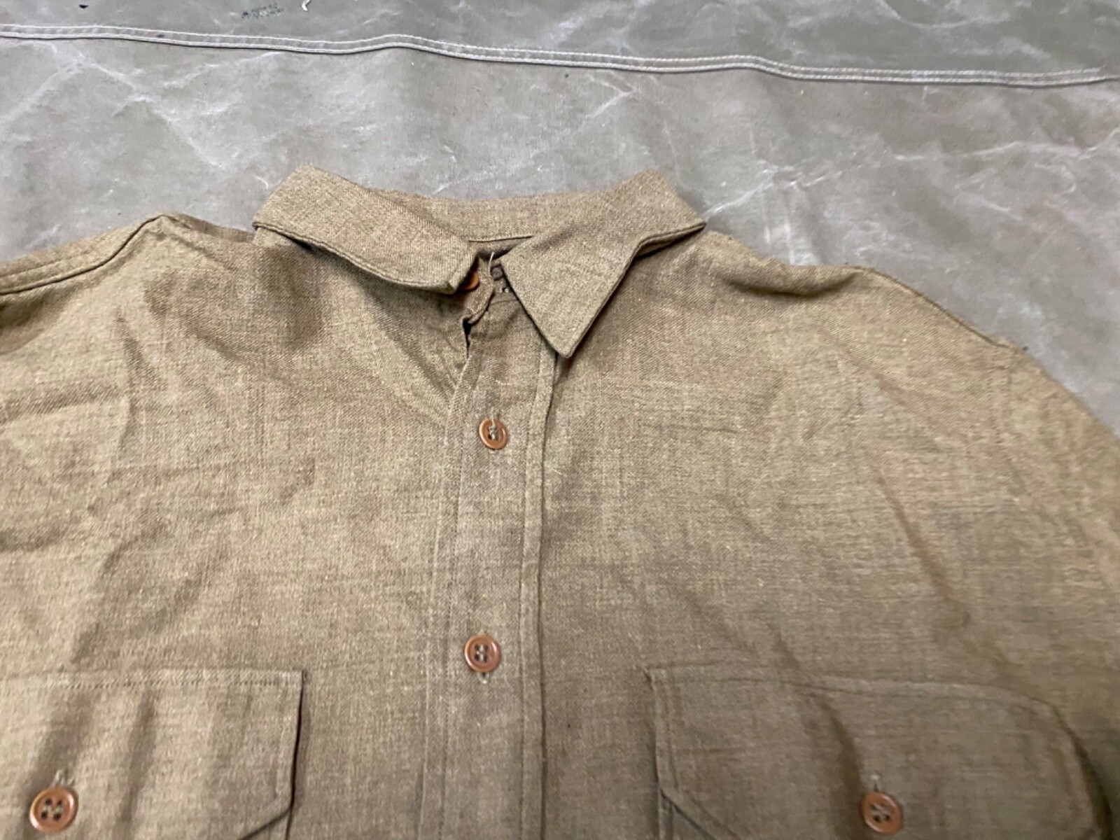 ORIGINAL WWII US ARMY M1937 M37 WOOL COMBAT FIELD SHIRT- LARGE 44R