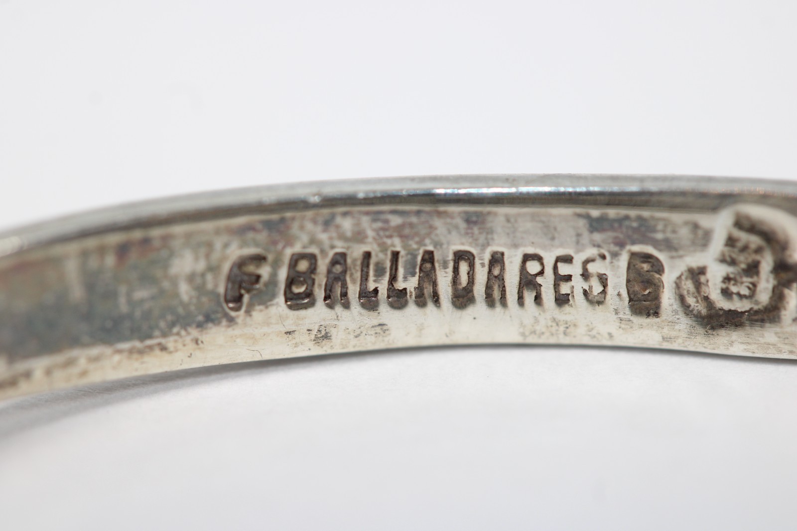 F. Balladares Taxco Sterling Silver Modernist Cuff Bracelet Signed 7" #0478