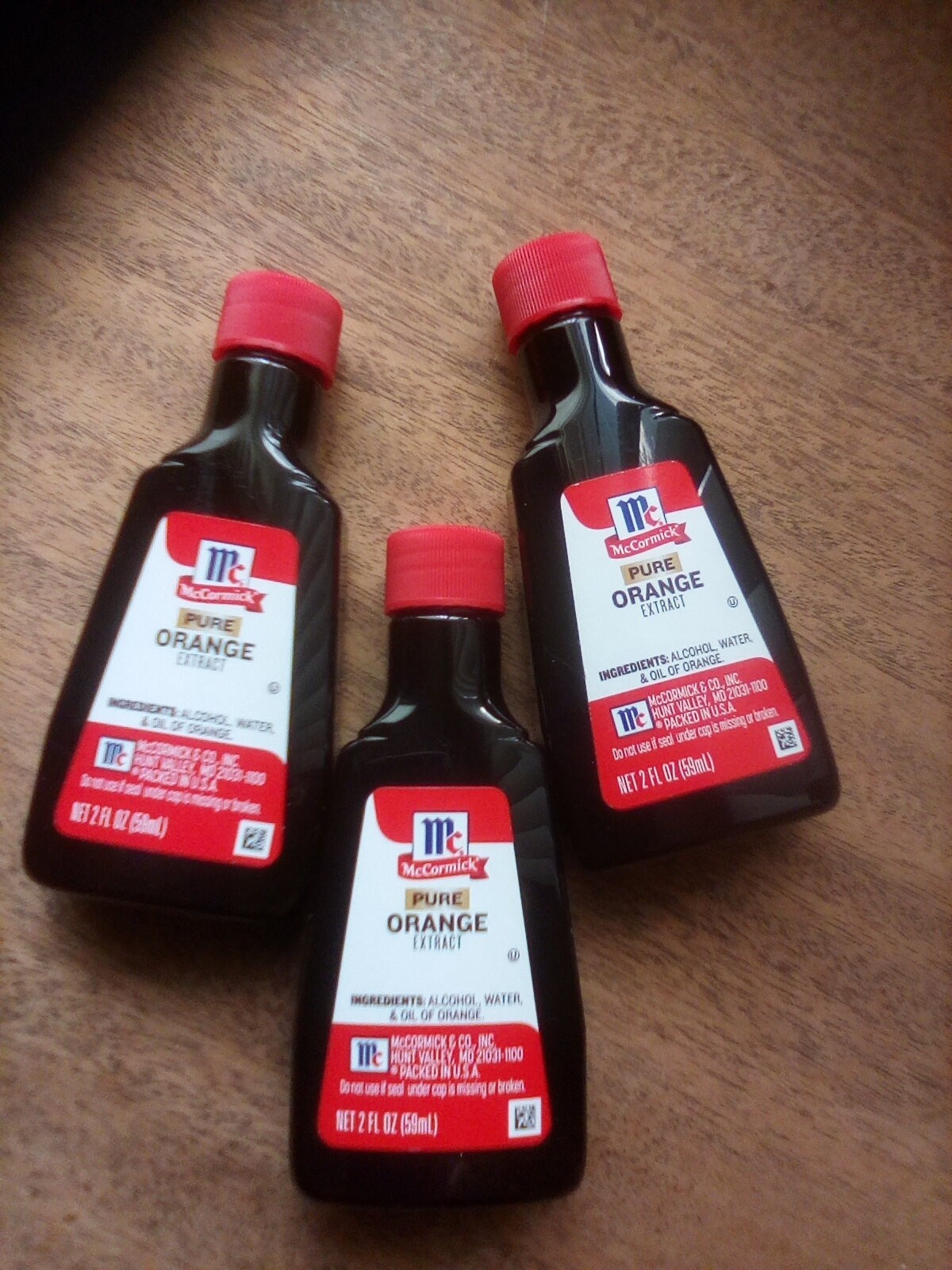 Pure Orange Extract, McCormick, 6oz TOTAL (three 2oz bottles) sealed (no box)