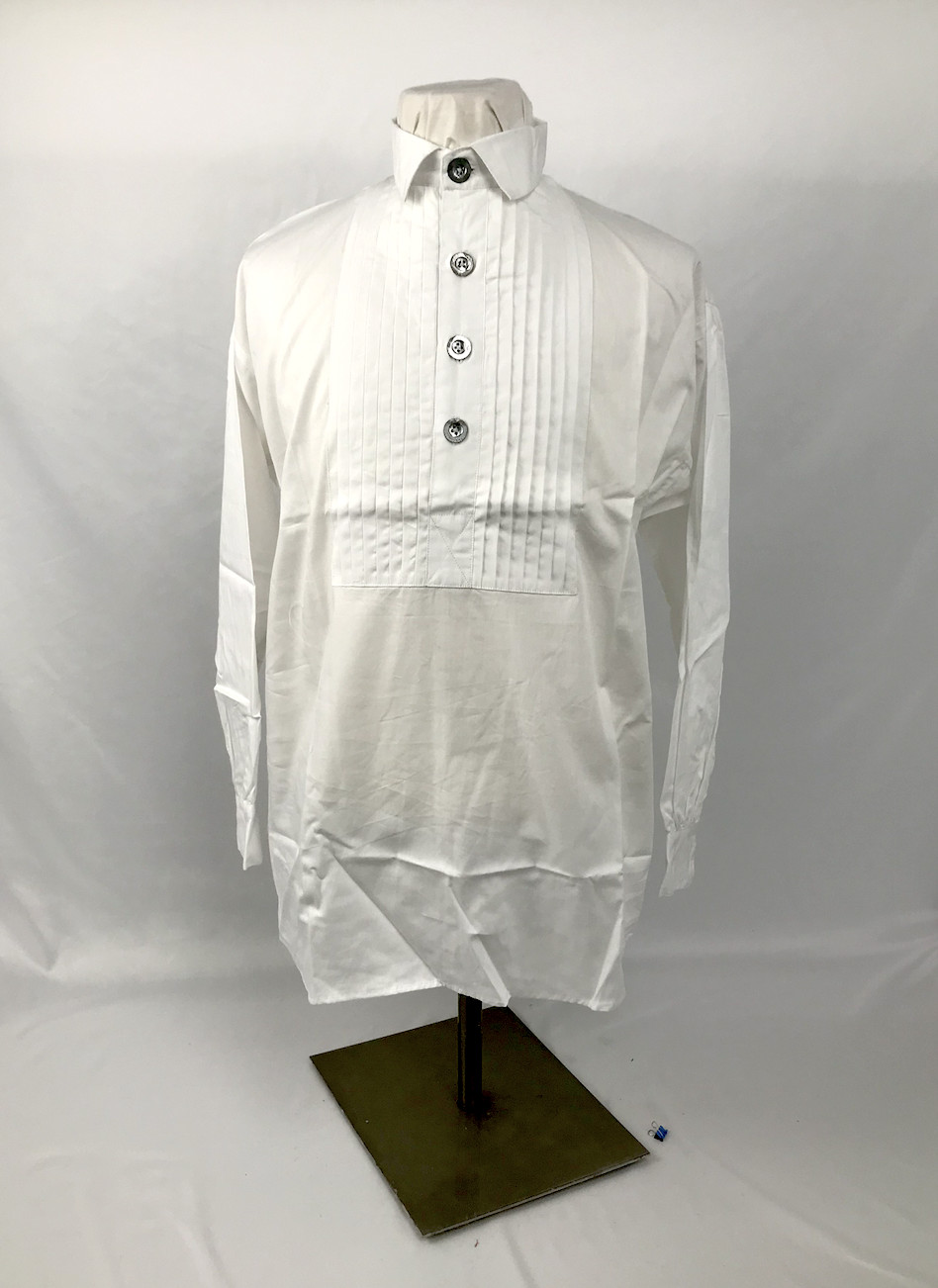 White Shirt with Pleated Front Size XXXL