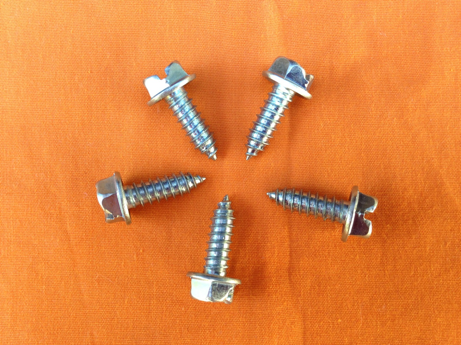 500  Bulk Zinc Plated  LICENSE PLATE TAG SCREWS  Hex  Head Car Dealer Lot Self