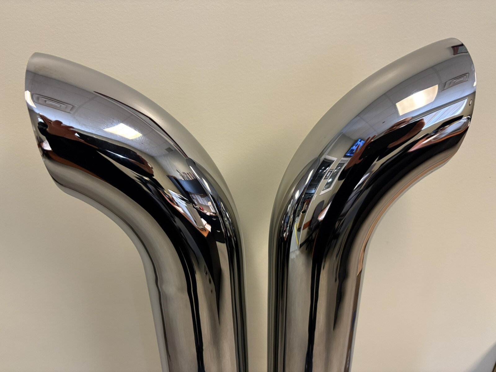 Chrome Stacks 4 Inch Curved Pipe 4"X50” Chrome Exhaust (Pair) Free Shipping!!