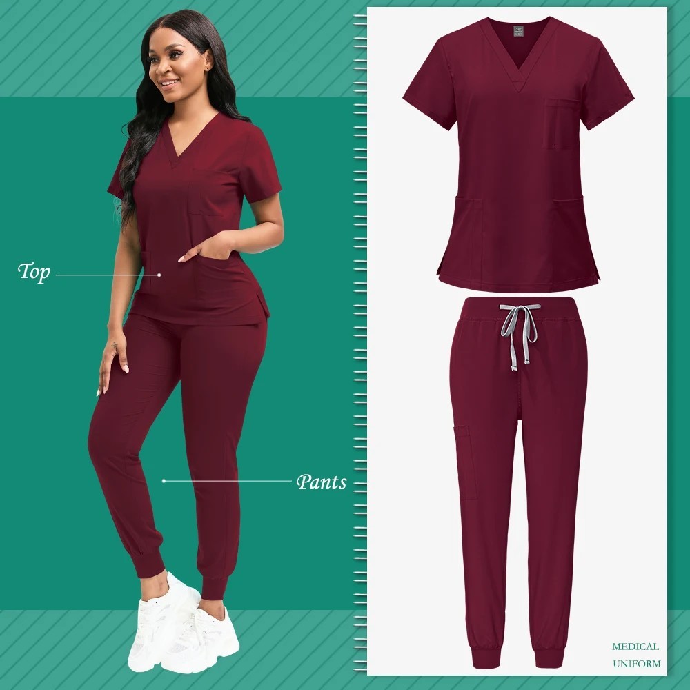 High-Quality Scrubs Women Unisex Medical Nurse Veterinary Beauty SPA Uniform