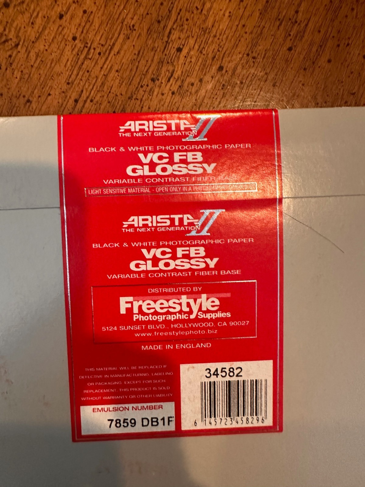 Arista II VC FB Glossy 8x10 Black & White Photo Paper Open Box Approx 10 Sheets