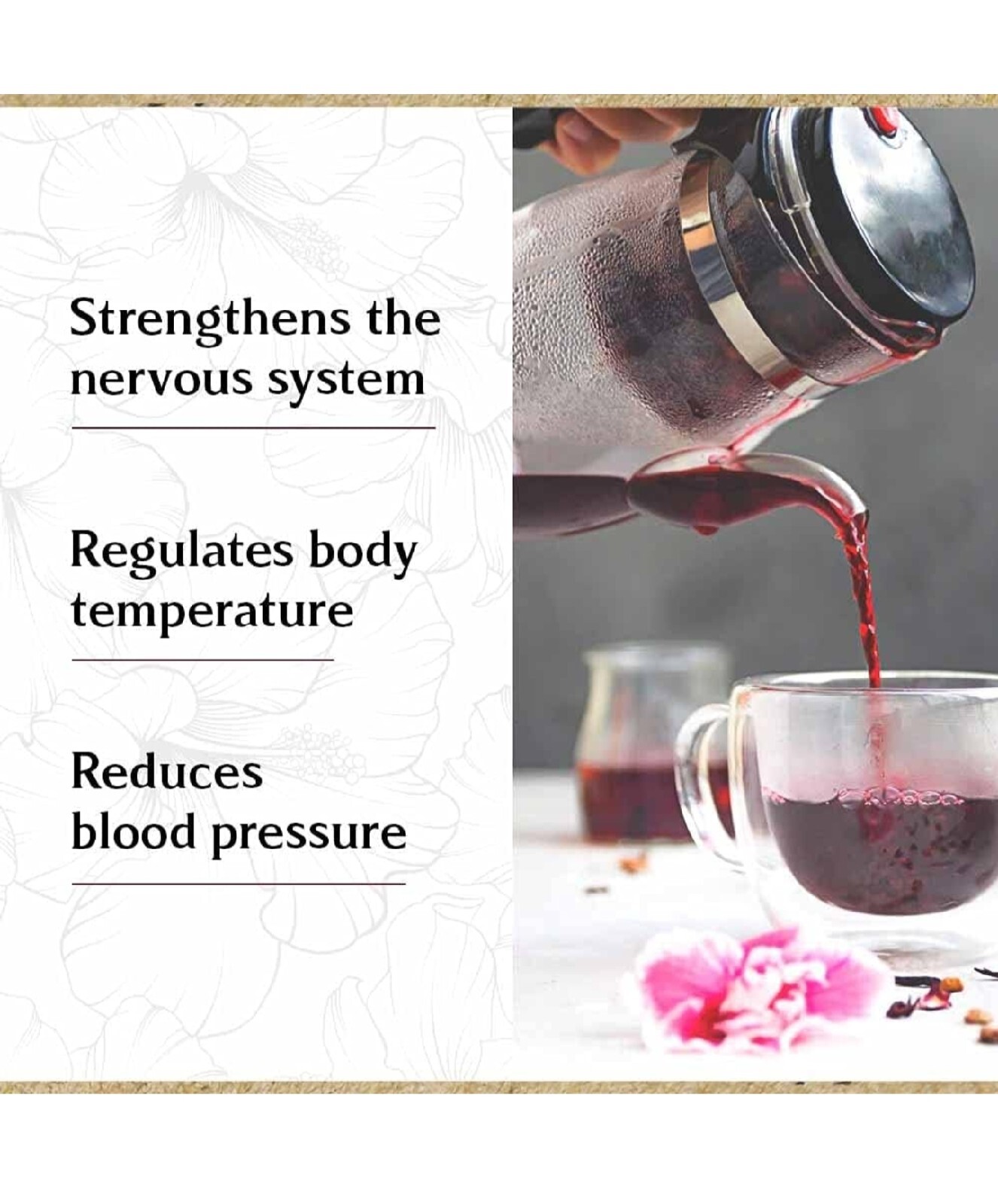 Back To Basics 1 LB 100% Premium Dried Hibiscus Flowers Tea,Jaimaica Tea